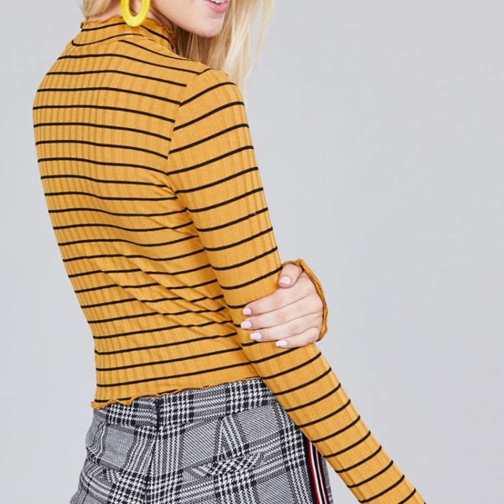 Mustard Striped Top - Picture 4 of 5